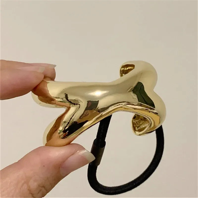 Laço de Cabelo Royal Metálico Cruzado Elástico Lenogue Mod.