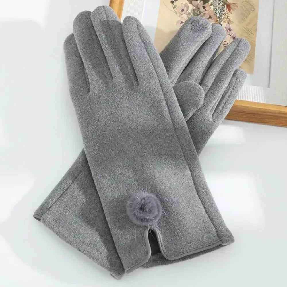 Luvas de Couro Sintético com Suede e Touch Screen Chic Lenogue