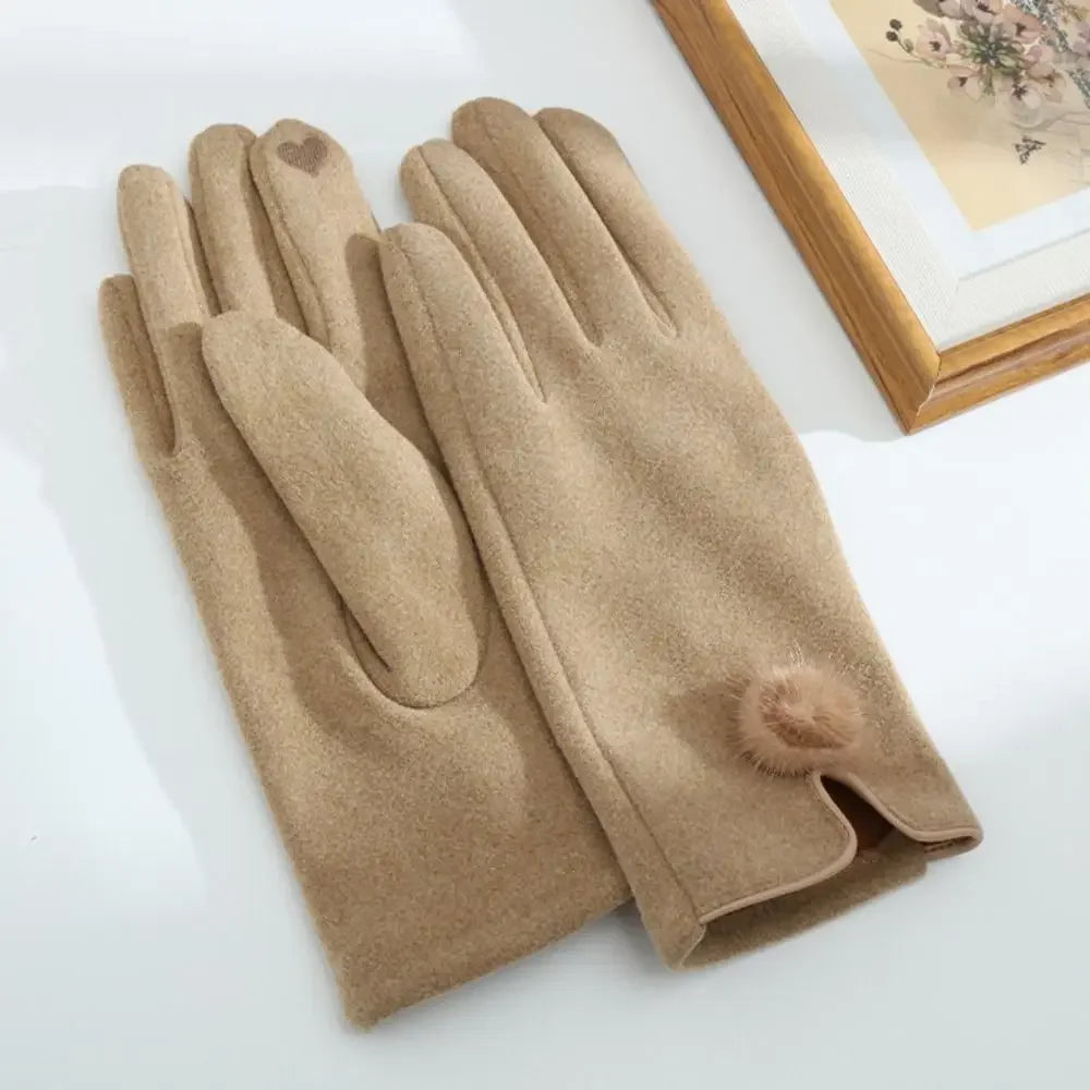 Luvas de Couro Sintético com Suede e Touch Screen Chic Lenogue
