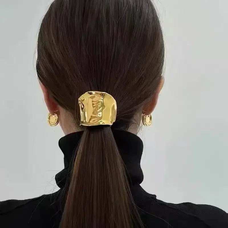 Presilha de Cabelo Noble Metálica Design Boho Lenogue Ouro