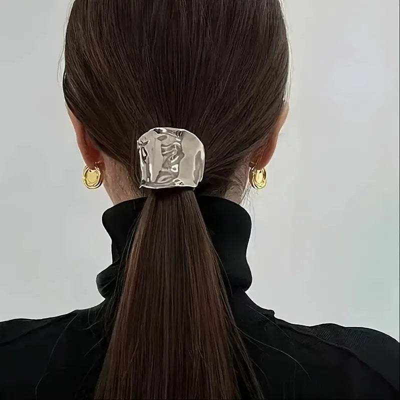 Presilha de Cabelo Noble Metálica Design Boho Lenogue Prata