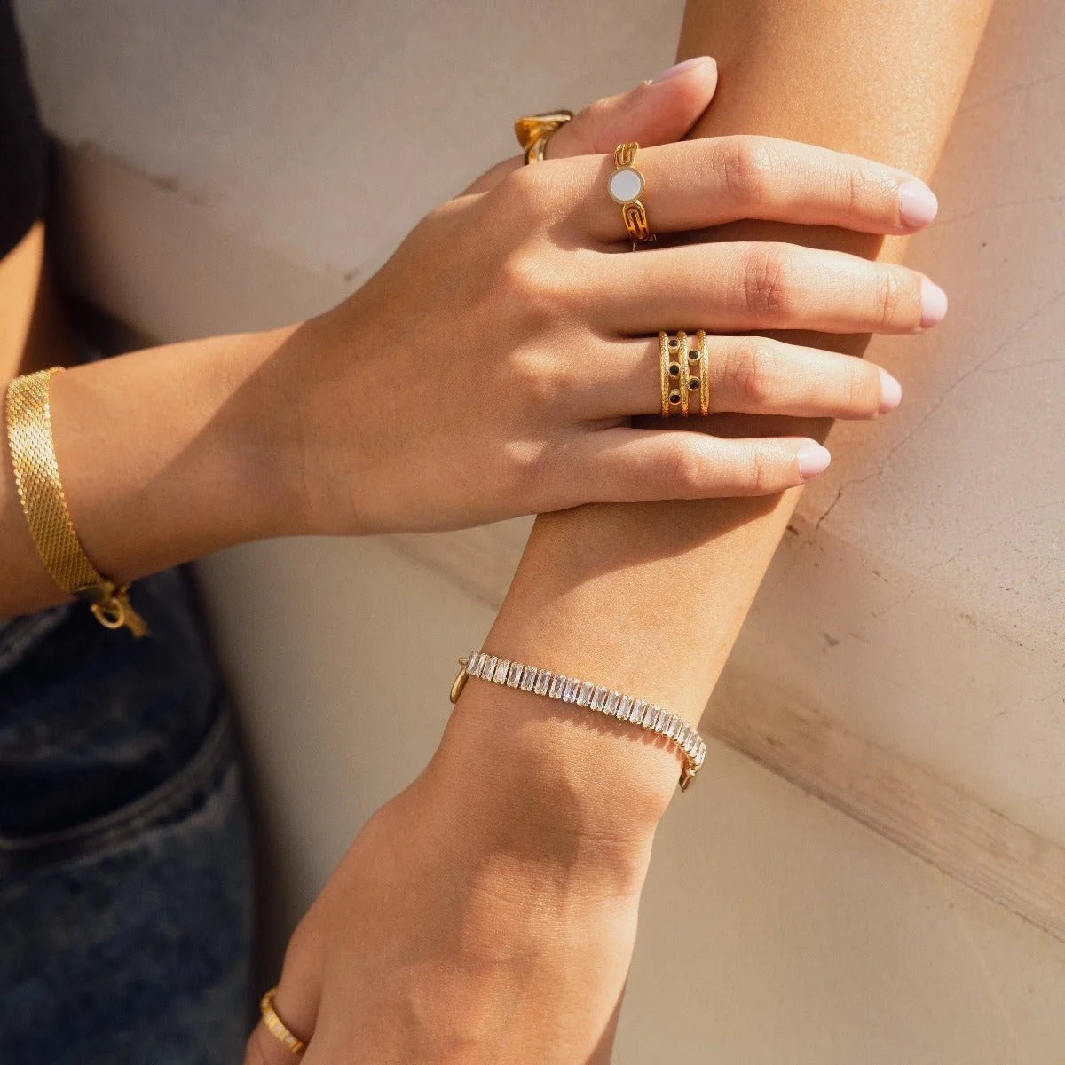 Pulseira Divine Lock Riviera Baguete Lenogue 17cm