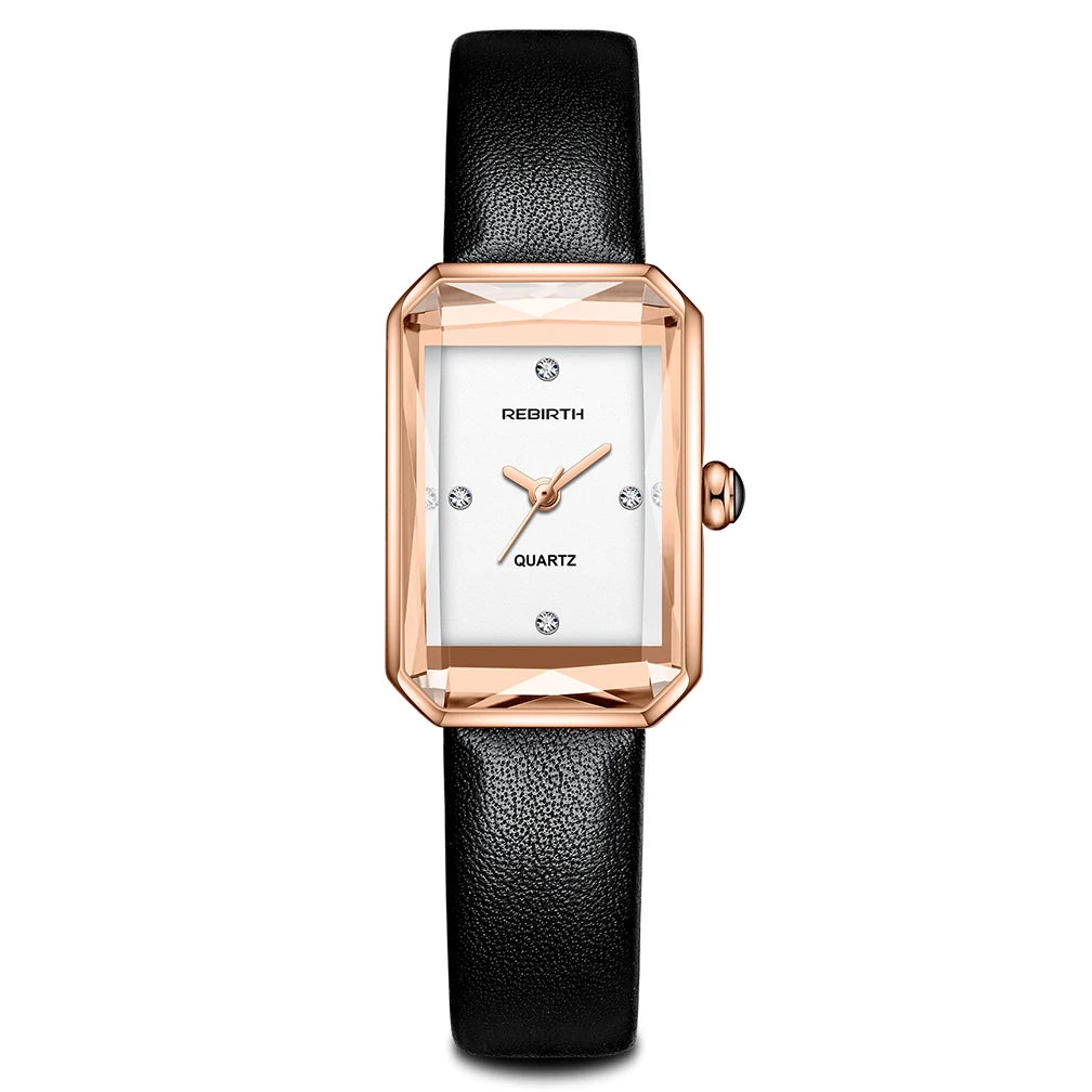 Relógio de Couro com Resistência à Água Luxe Lenogue Preto