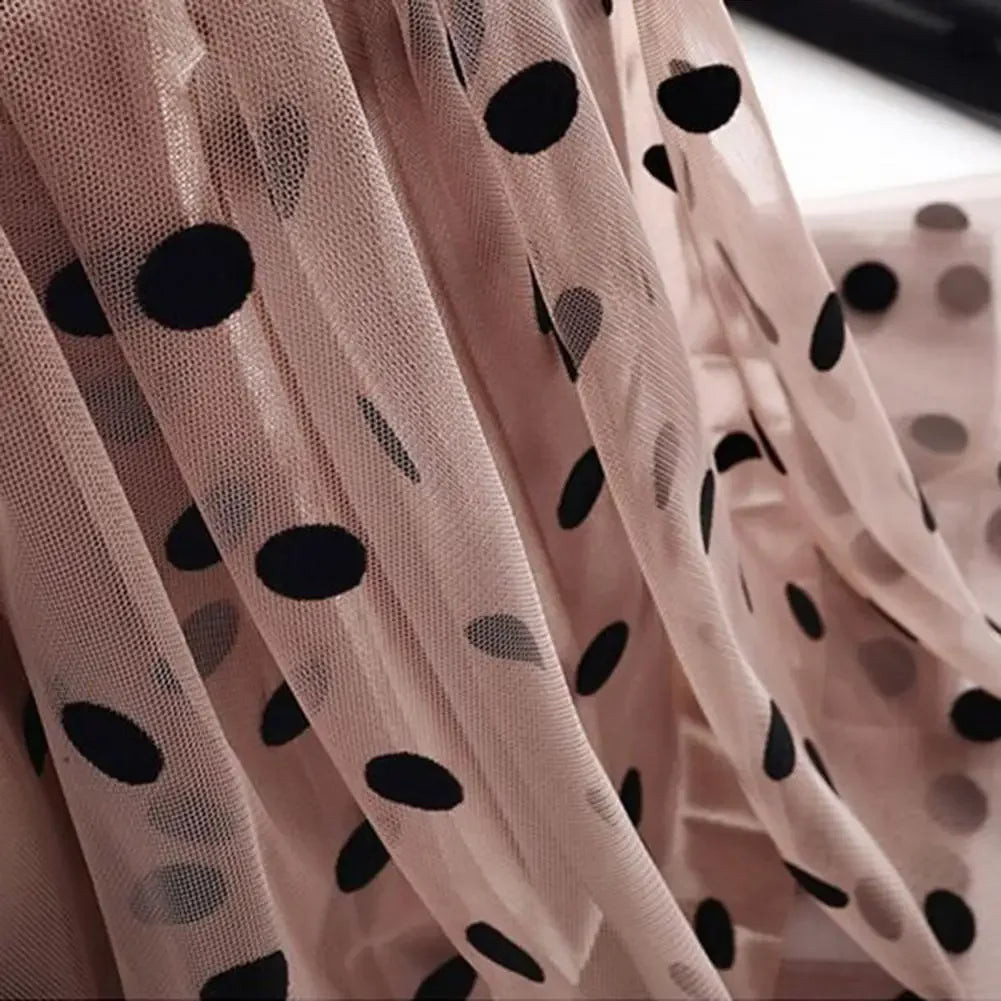 Saia Longa Plissada em Tule com Cintura Elástica Lenogue