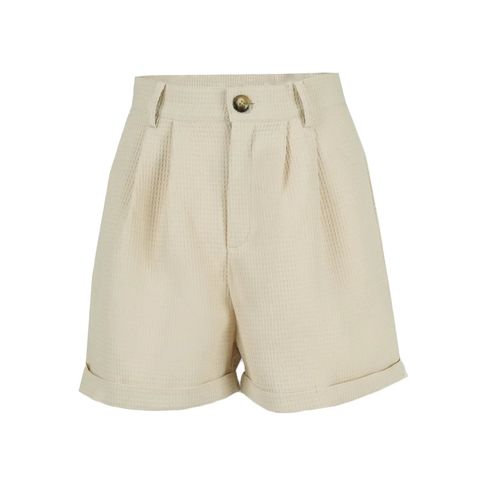 Shorts Xadrez com Bolsos e Cintura Média élégant Lenogue
