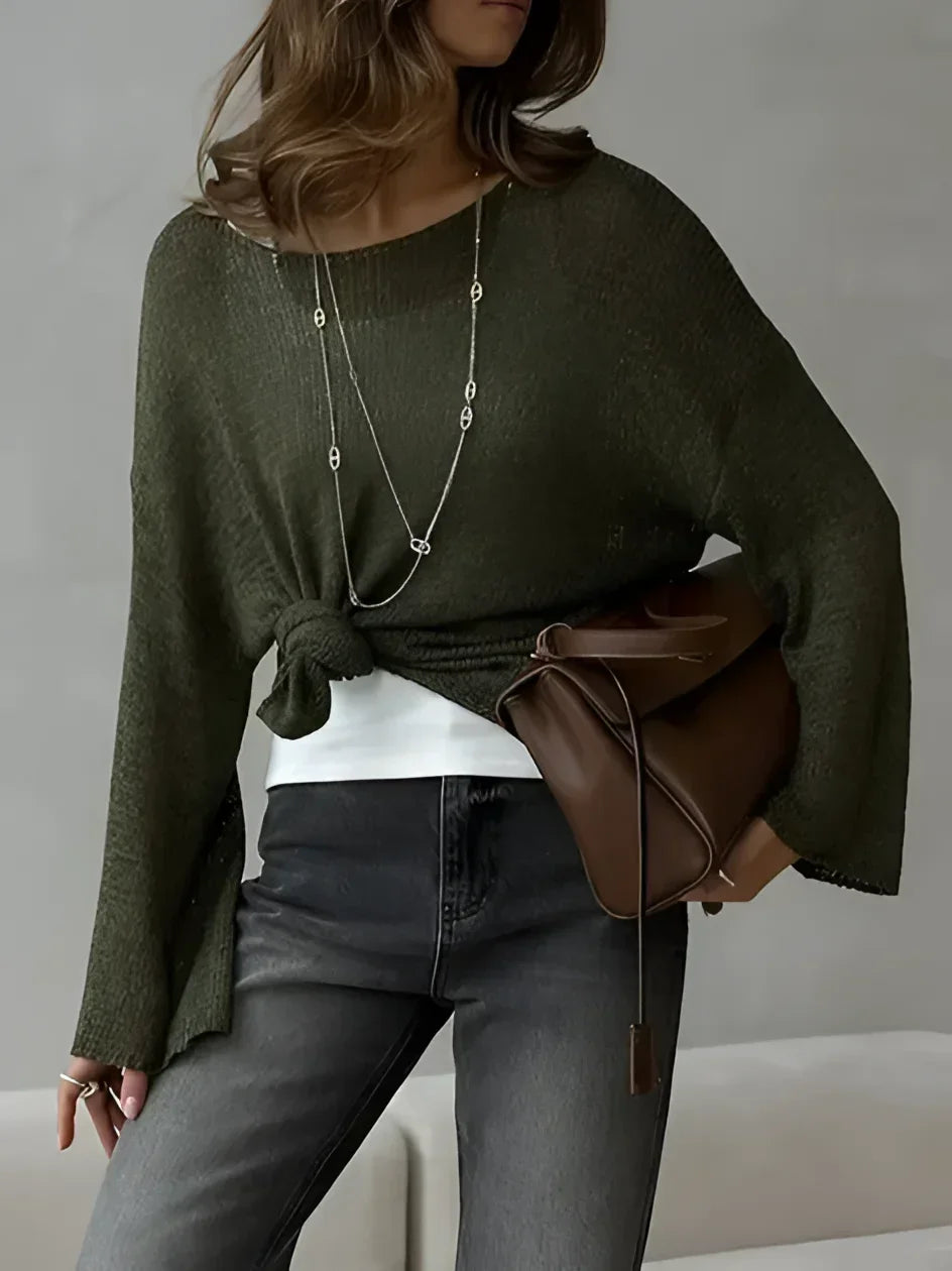 Suéter de Tricot Vazado Algodão e Acrílico Lenogue Verde / p