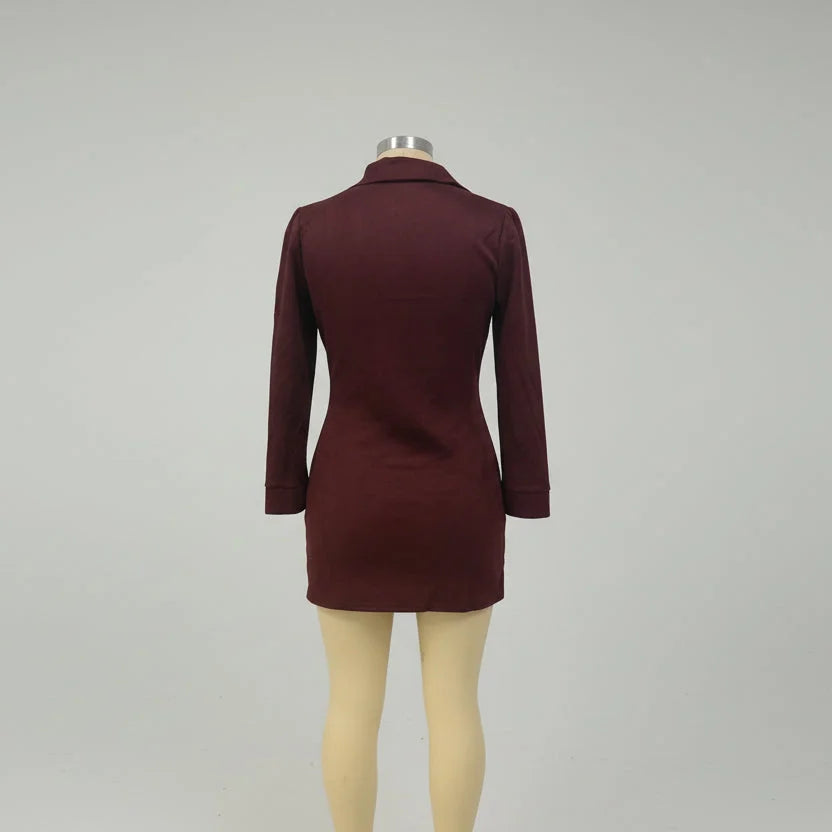 Vestido Curto Gola Lapela Camurça Sintética com Franjas Lenogue