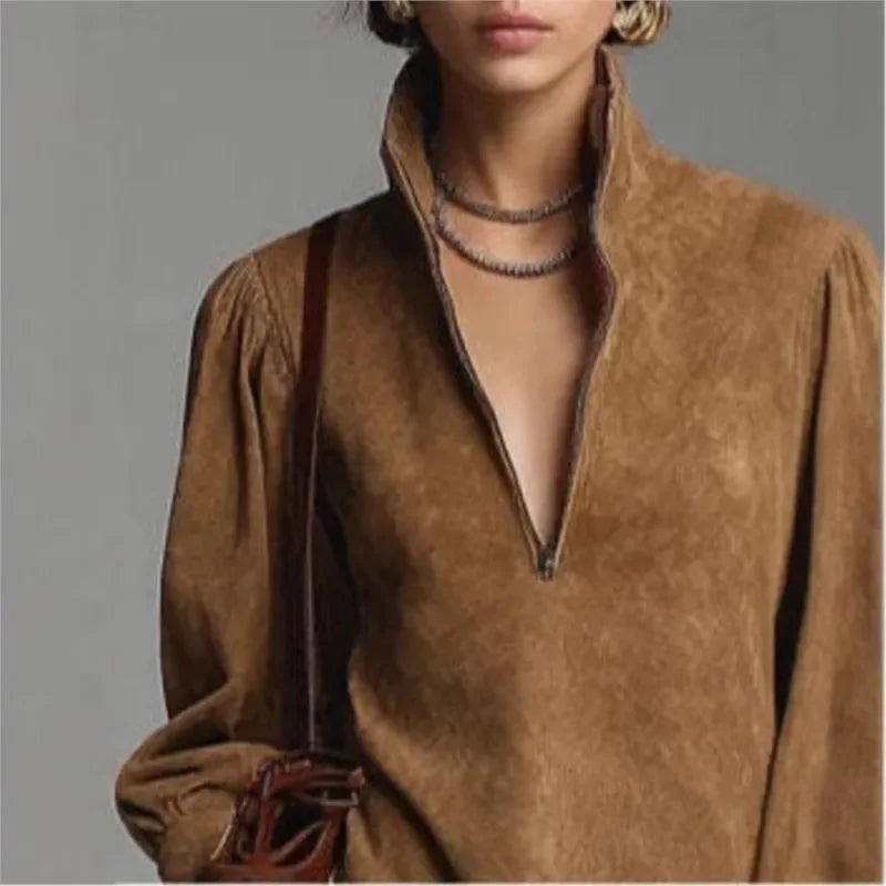 Vestido Curto Jersey Gola Alta Patchwork com Zíper Lenogue