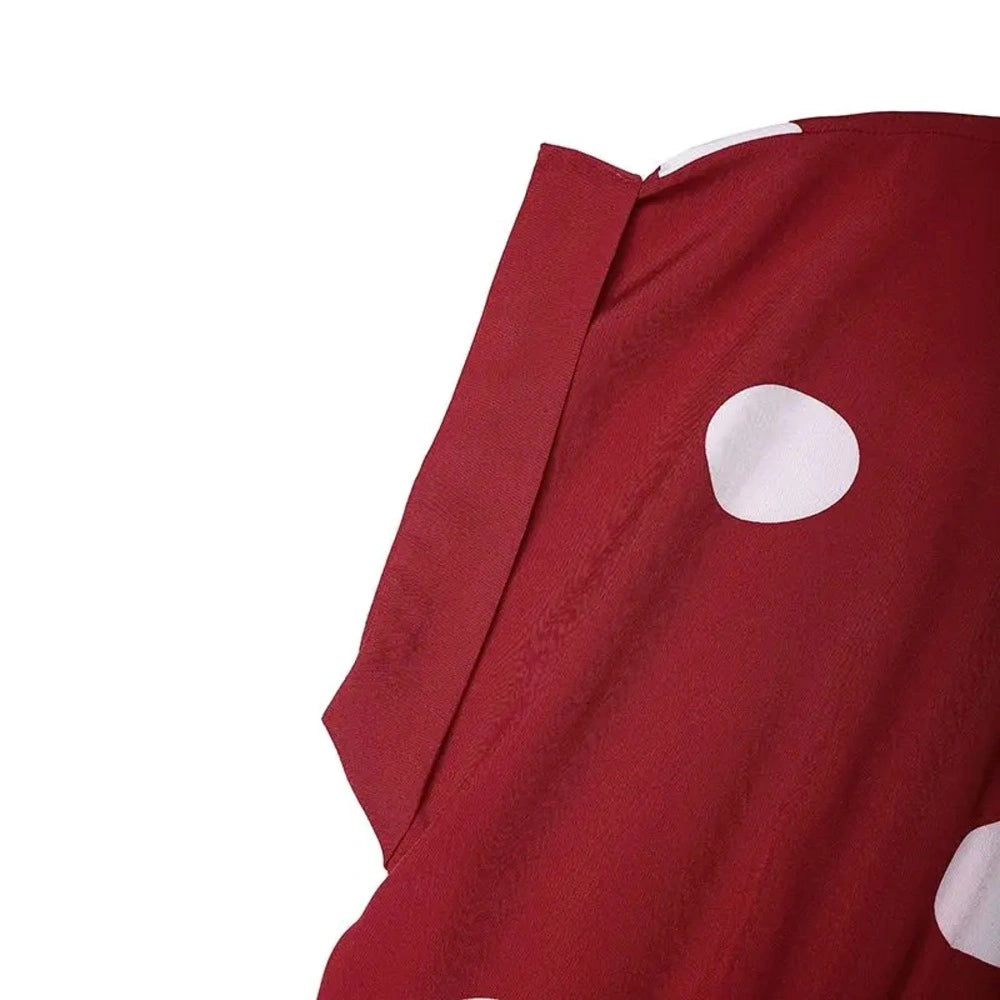 Vestido de Bolinhas e Gola de Lapela Luxe Lenogue