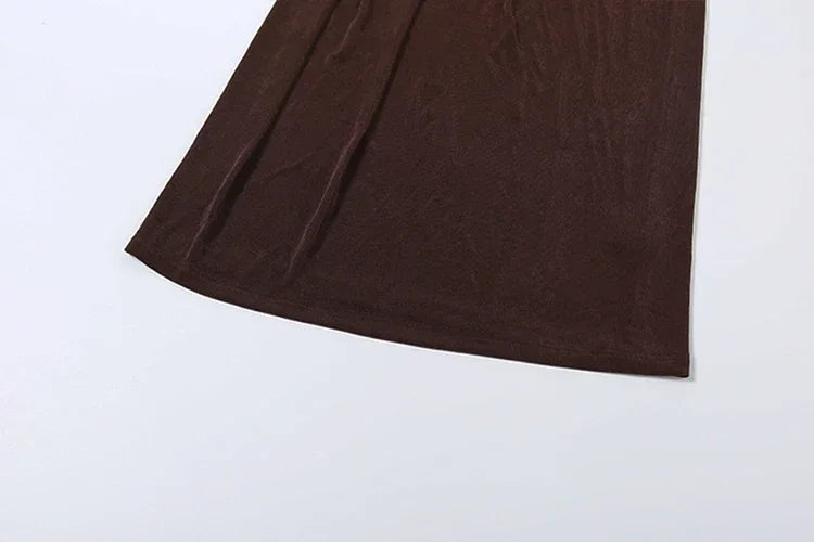 Vestido Longo Gola Redonda com Pregas Manga Longa Lenogue