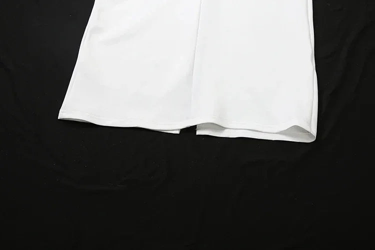 Vestido Longo Tubinho Gola Lapela Ombreiras com Zíper e Fenda Lenogue