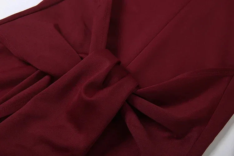 Vestido Longo Tubinho Gola Lapela Ombreiras com Zíper e Fenda Lenogue