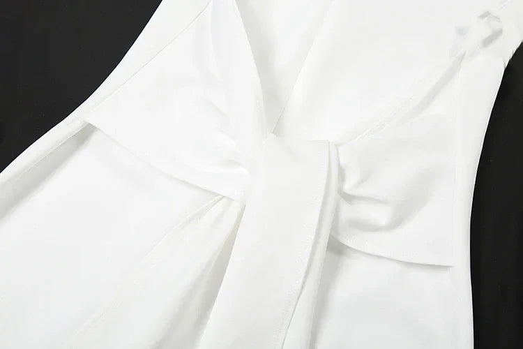 Vestido Longo Tubinho Gola Lapela Ombreiras com Zíper e Fenda Lenogue