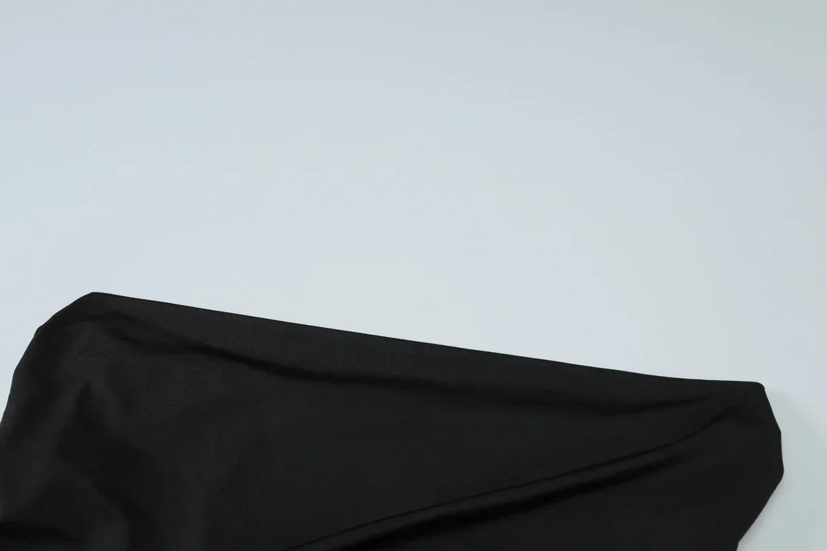 Vestido Longo um Ombro só com Franzido e Pregas Lenogue