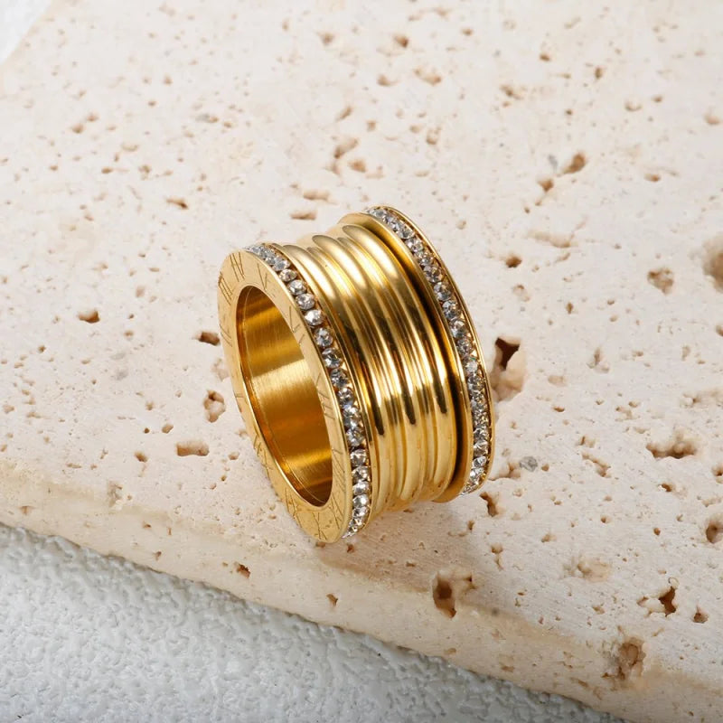 Anel Divine Luxo Imperial Banhado em Ouro 18K Lenogue