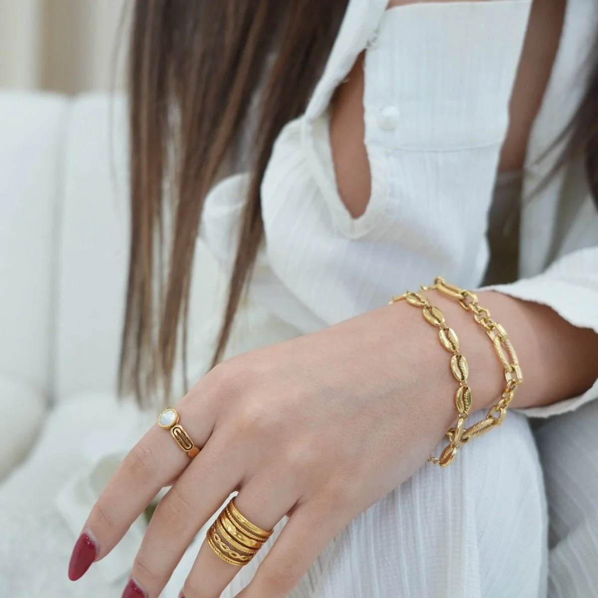 Anel Divine Royale Ajustável Lenogue Ouro