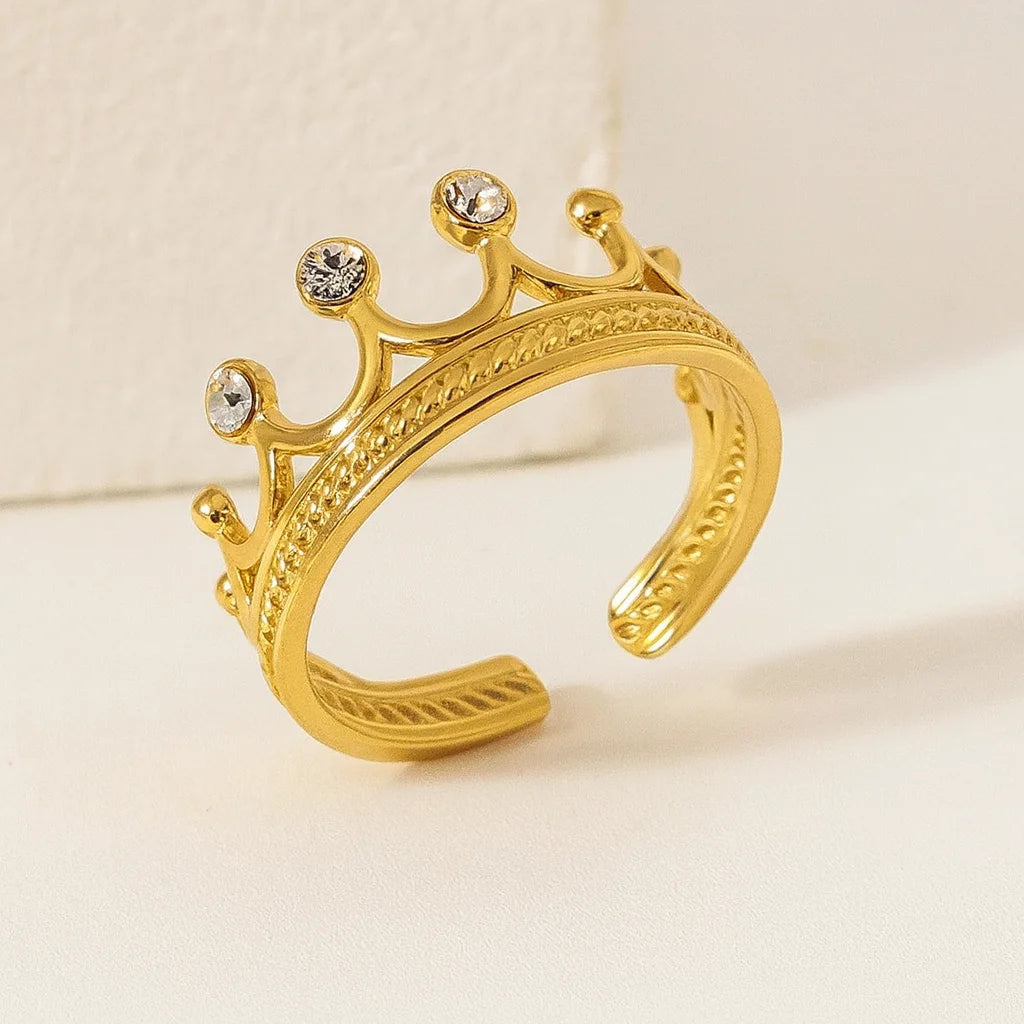 Anel Geométrico Crown Dourado Lenogue Ouro