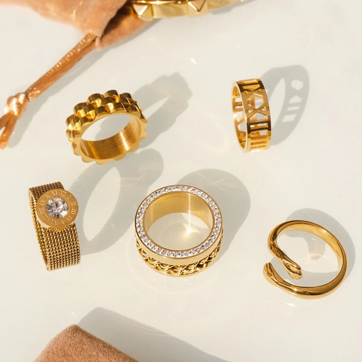 Anel Glamorous Elos Zircônia Lenogue