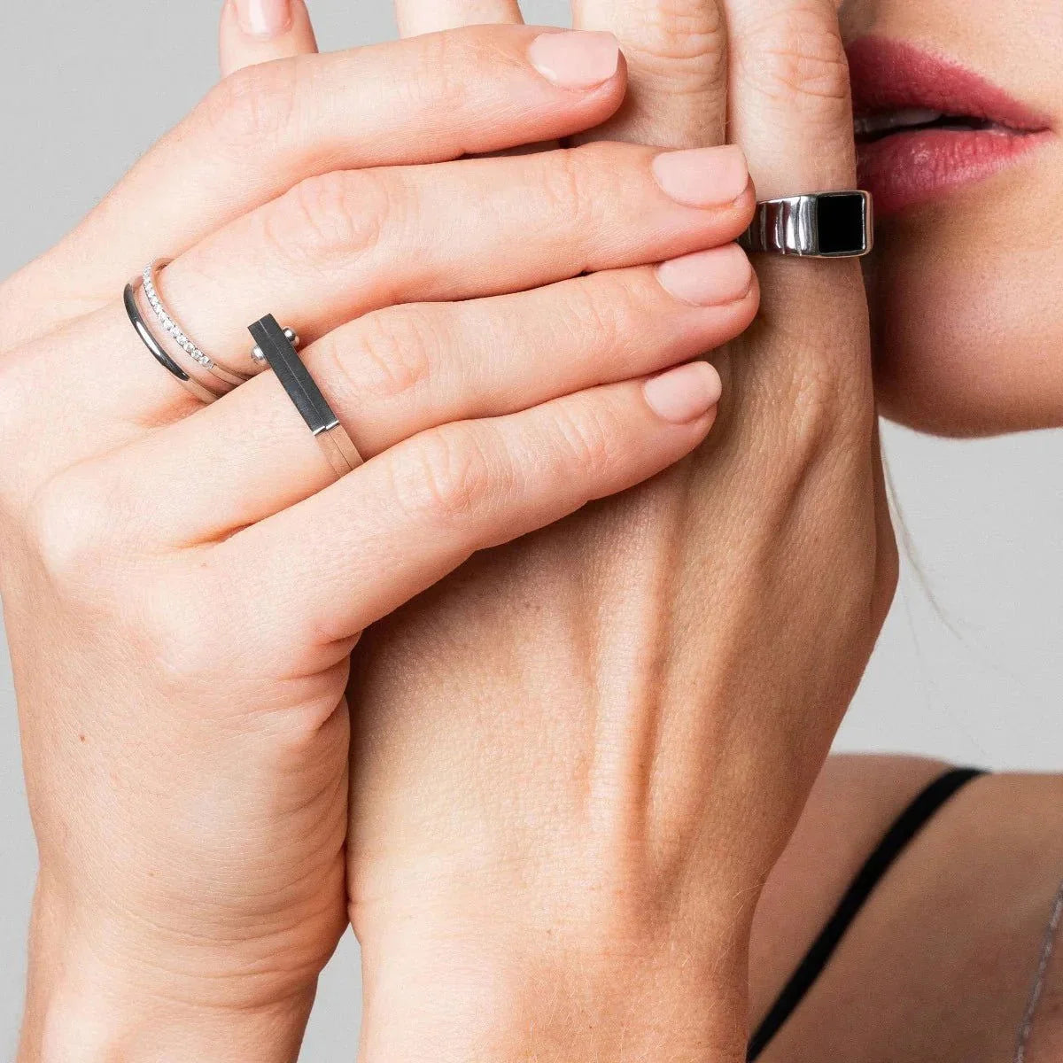 Anel Glamorous Parafuso Plano Prata Lenogue / 14