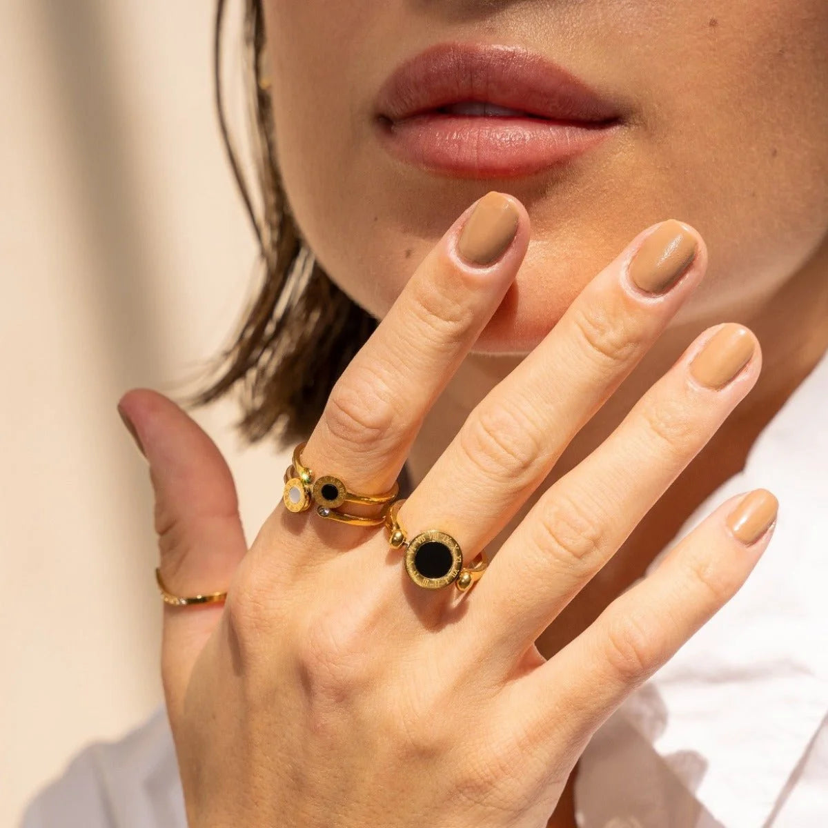 Anel Glamorous Romanos Venice Lenogue Ouro / 14