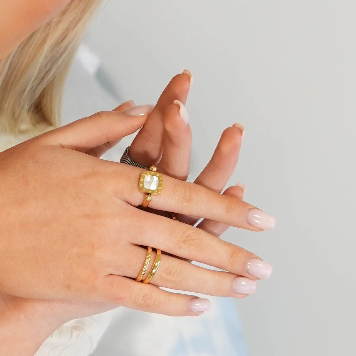 Anel Imperial Square Charm Giratório Lenogue