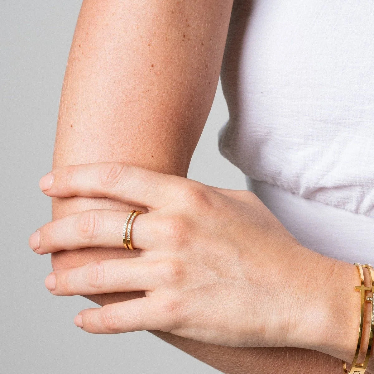 Anel Luxurious Duplo Camada Lenogue