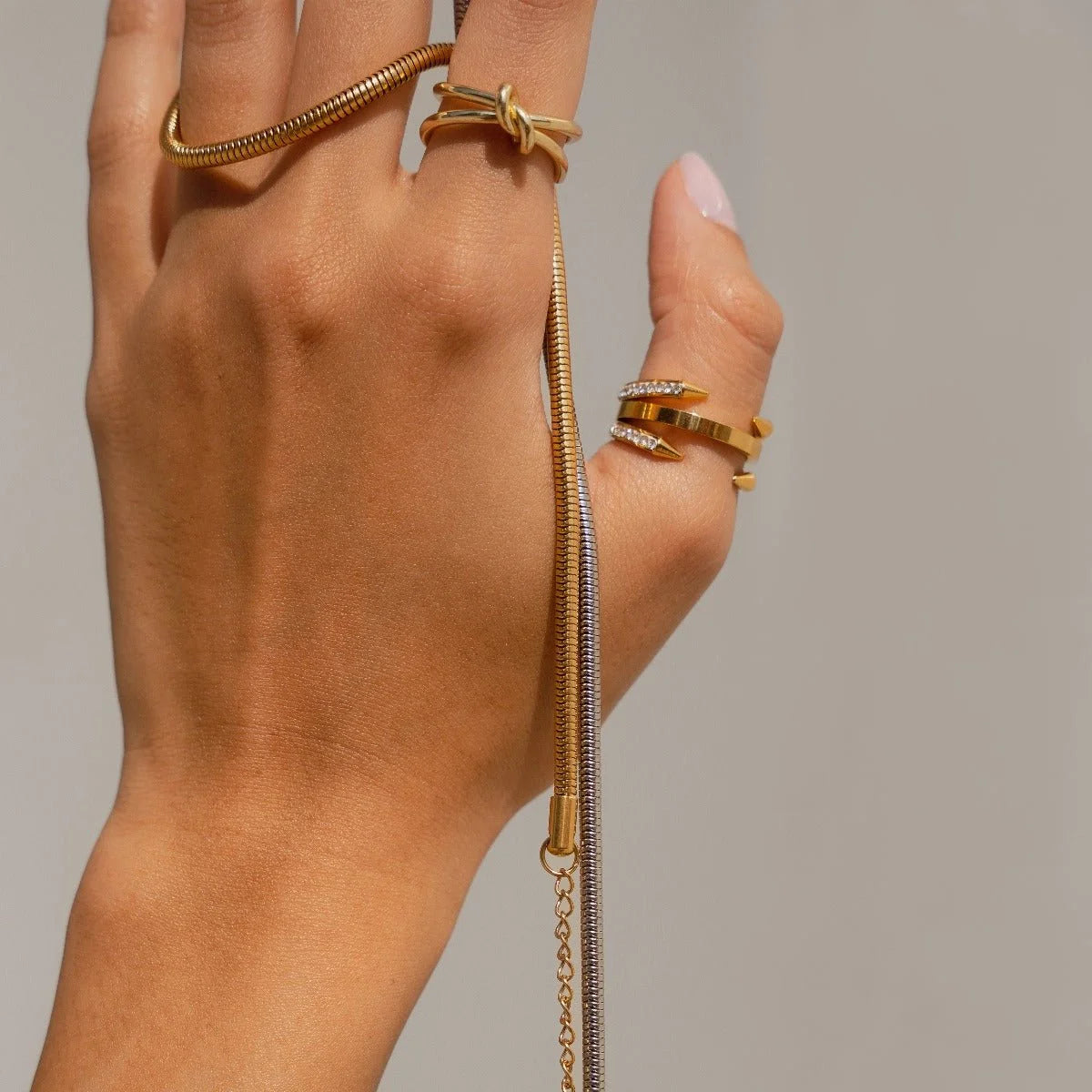 Anel Luxurious Prego Pontas Lenogue