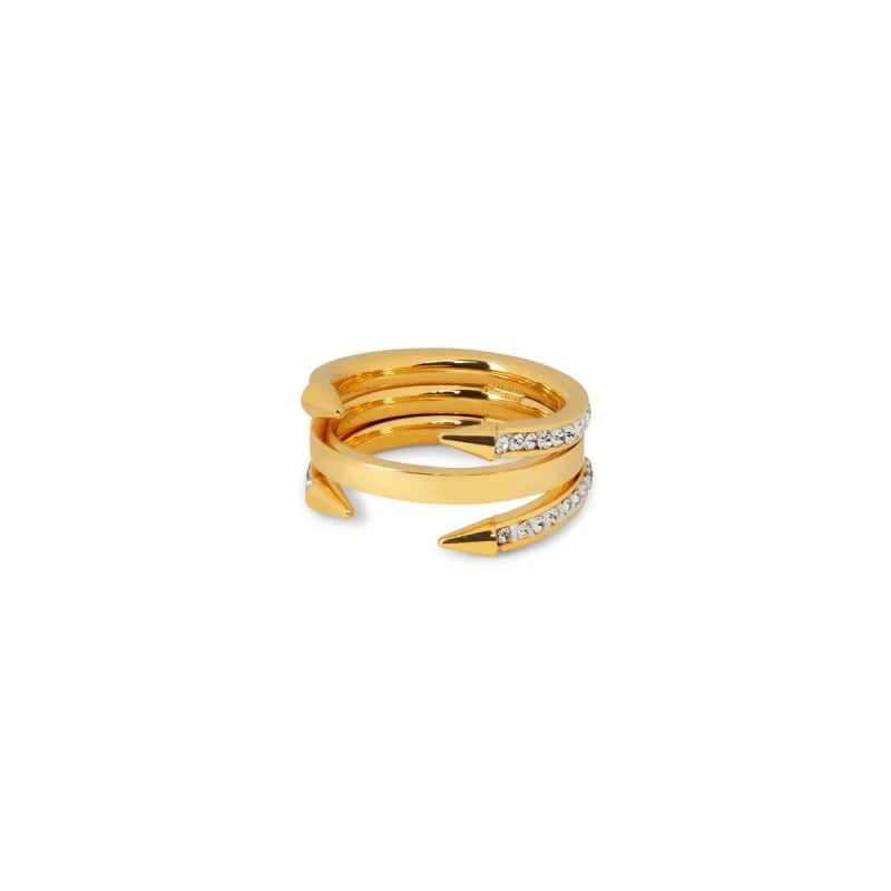 Anel Luxurious Prego Pontas Banhado em Ouro 18K Lenogue