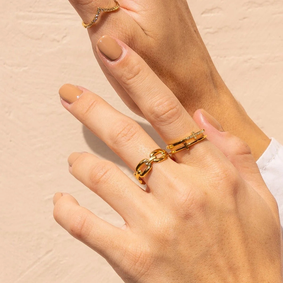 Anel Noble Ajustável Elo Lenogue Ouro