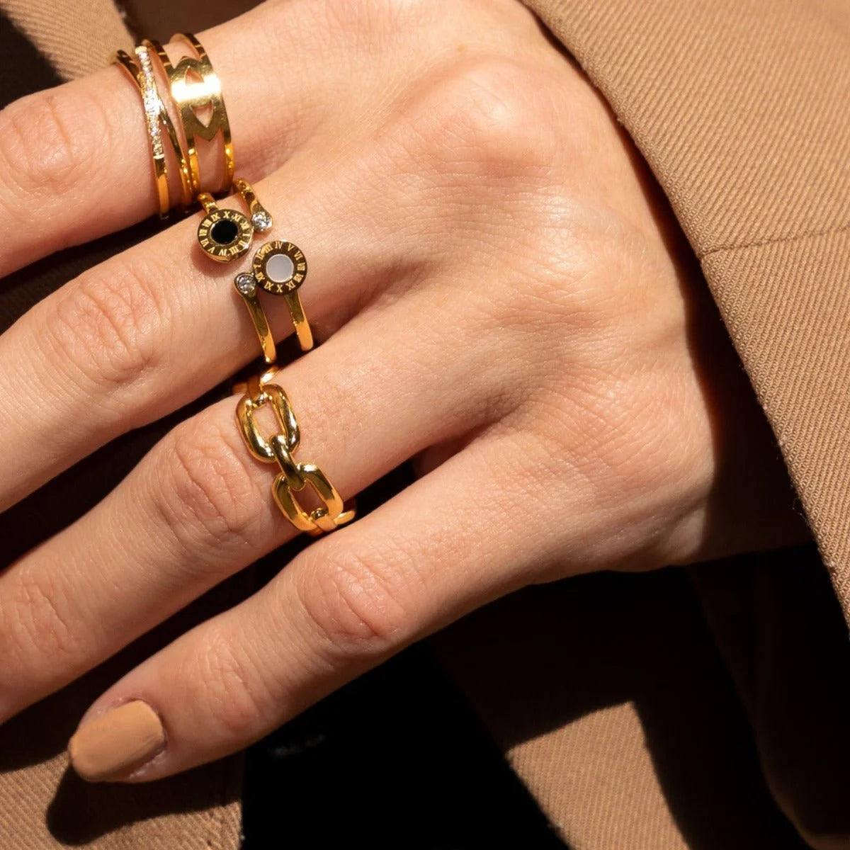 Anel Noble Ajustável Elo Lenogue Ouro