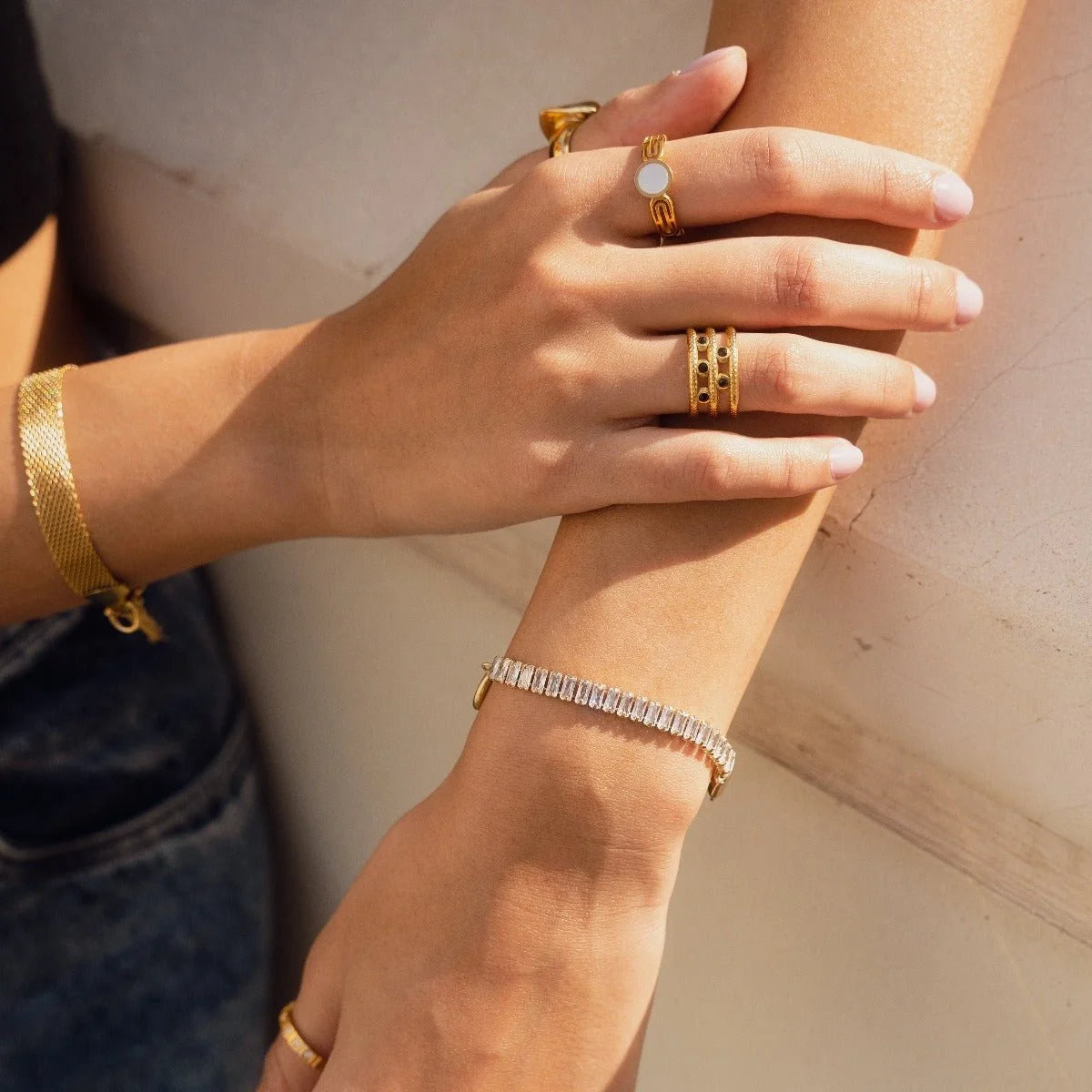 Anel Pure Athena Pedra Madrepérola Lenogue