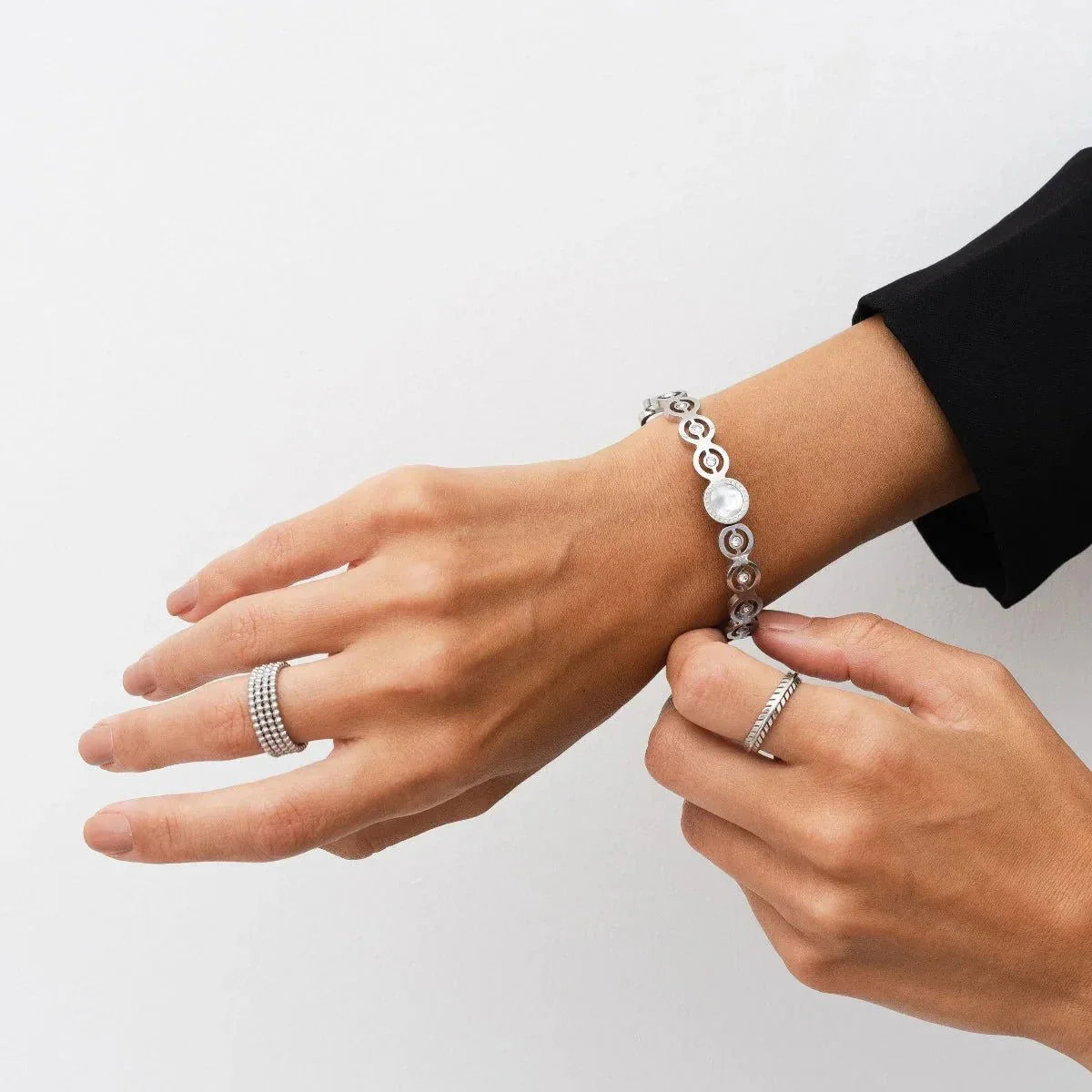 Anel Pure Esferas Icônica Prata Lenogue