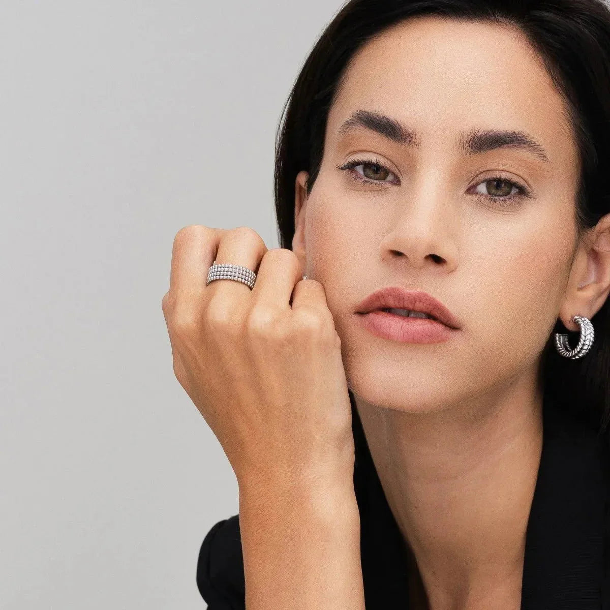 Anel Pure Esferas Icônica Prata Lenogue