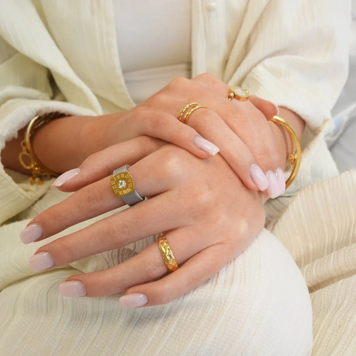 Anel Pure Textura Lunar Lenogue