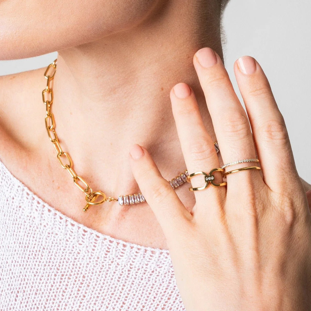 Anel Radiant Vienne Duplo Lenogue Ouro / 14