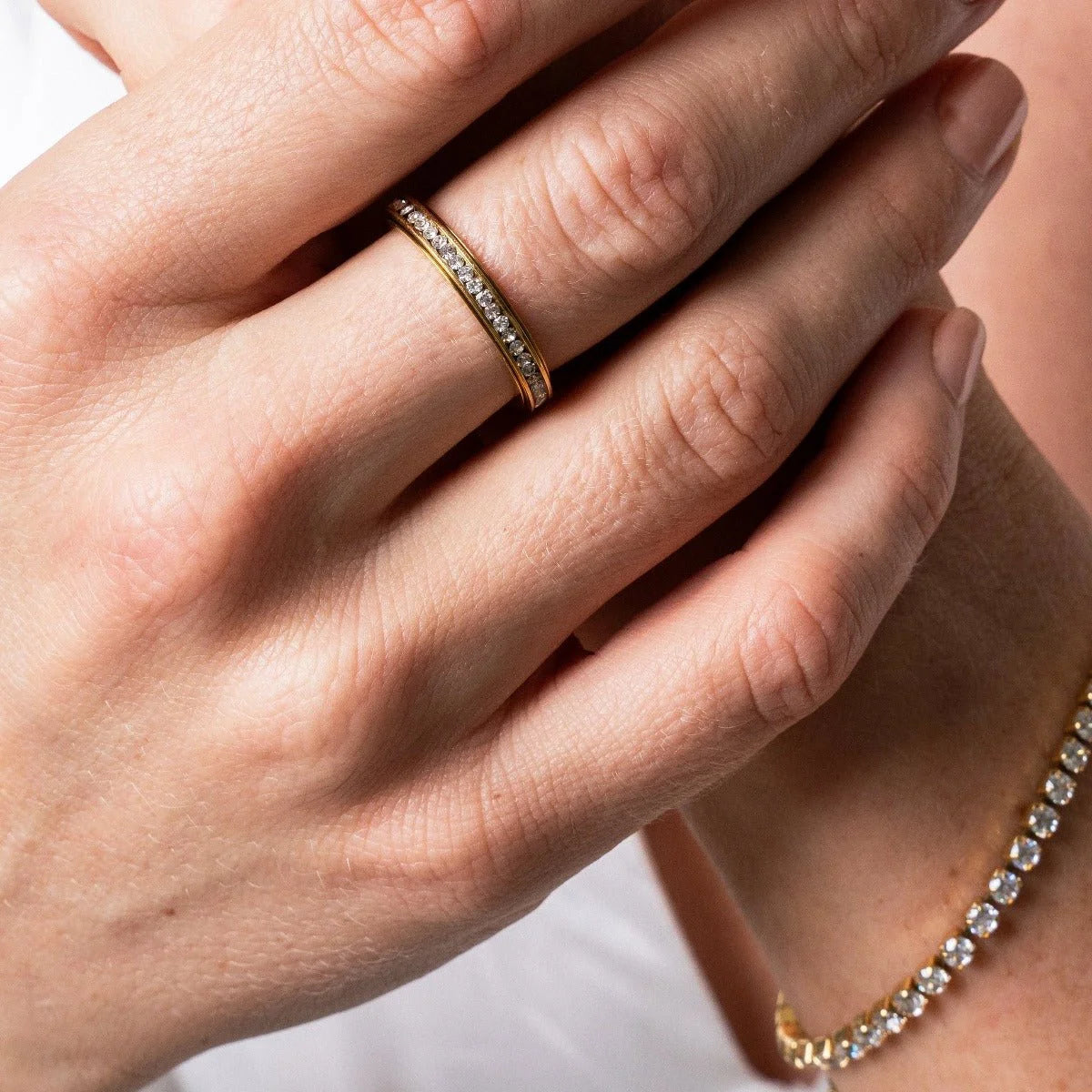 Anel Royal Brilhante Rotativo Lenogue Ouro / 14