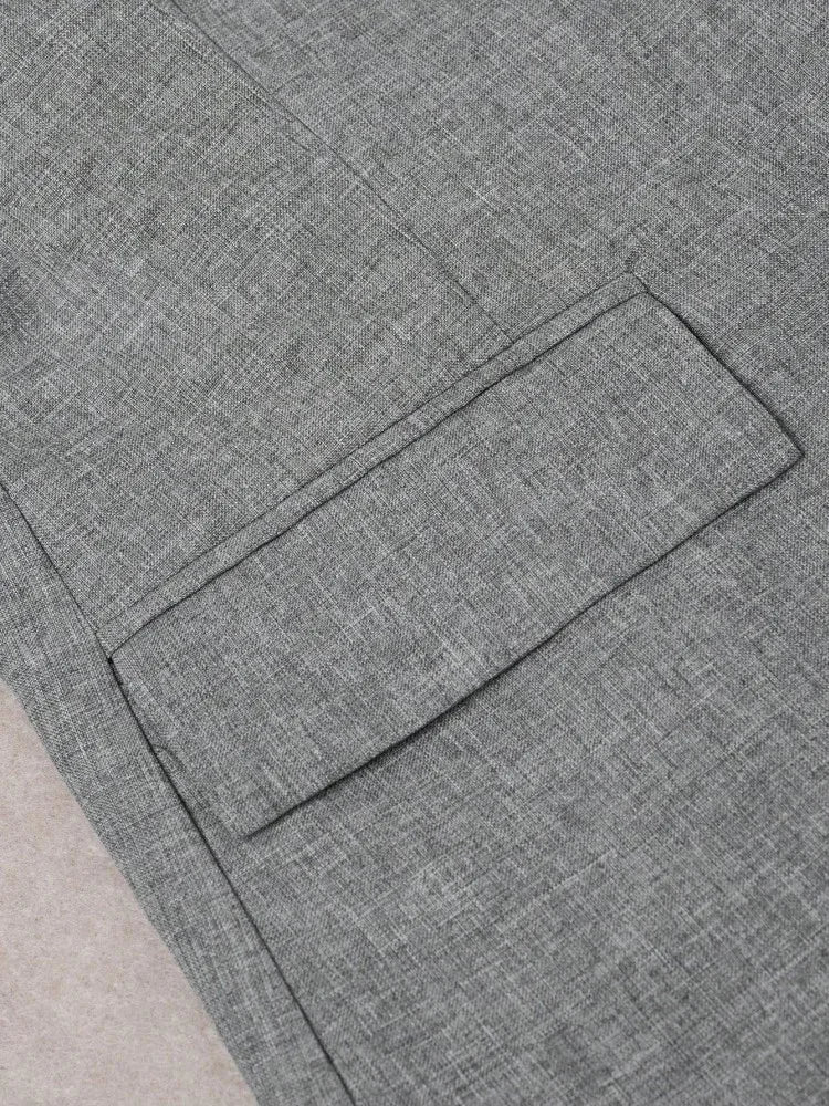 Blazer Alfaiataria Listrado Botão único Manga Longa Lenogue