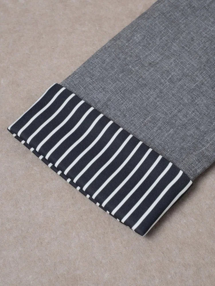 Blazer Alfaiataria Listrado Botão único Manga Longa Lenogue