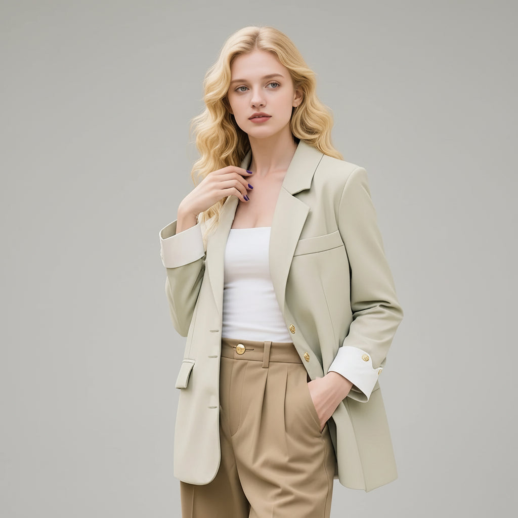 Blazer de Alfaiataria com Lapela em Entalhe Lenogue