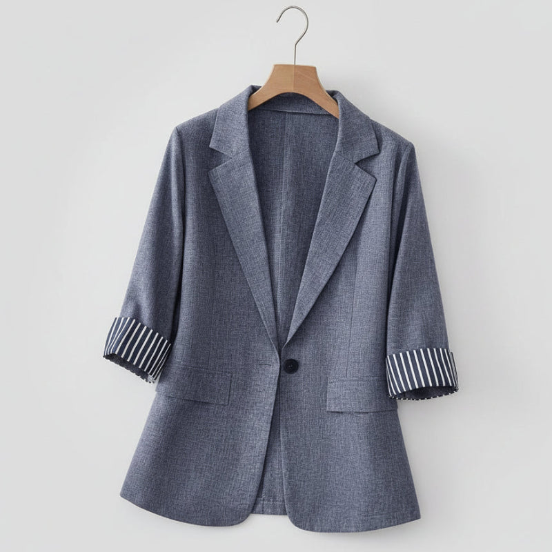 Blazer de Alfaiataria Estruturado Botão único Lenogue Azul / p