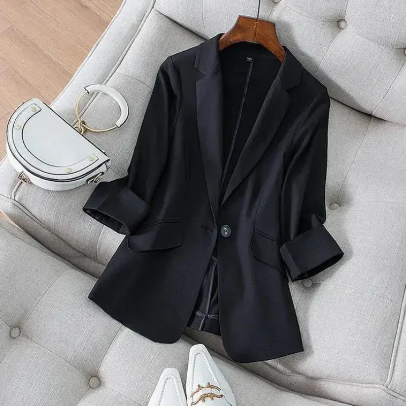 Blazer de Alfaiataria Slim Botão único Lenogue