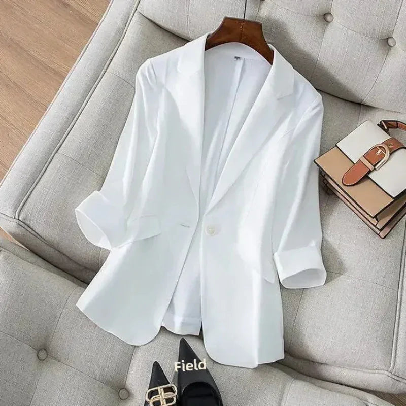 Blazer de Alfaiataria Slim Botão único Lenogue Branco / m