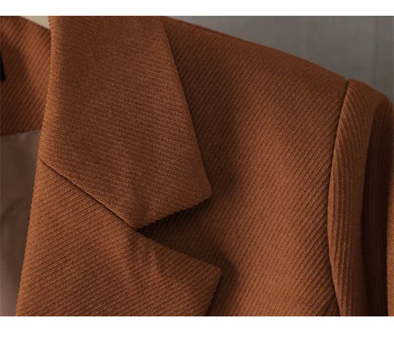 Blazer Longo de Alfaiataria Transpassado Lenogue