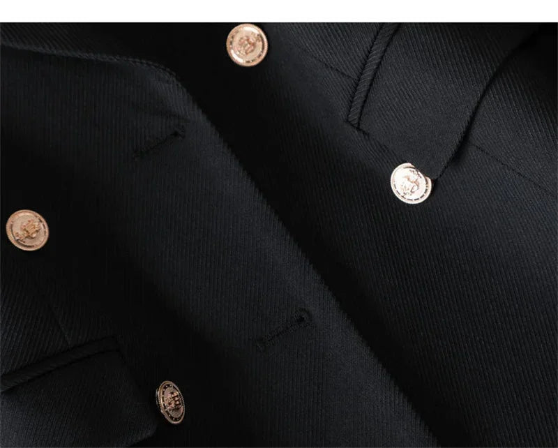 Blazer Longo de Alfaiataria Transpassado Lenogue