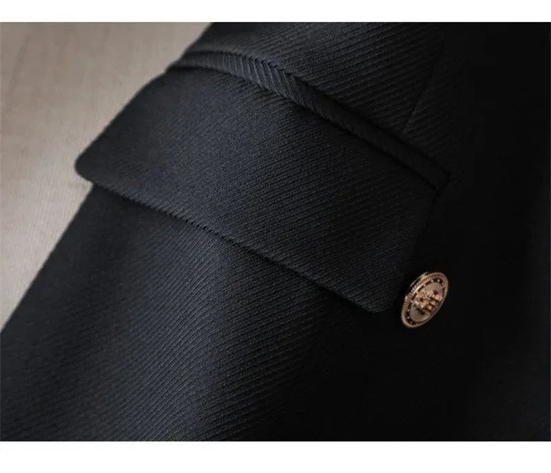 Blazer Longo de Alfaiataria Transpassado Lenogue