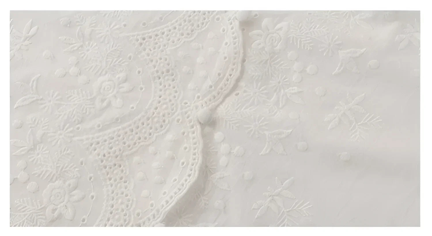 Blusa Casual em Algodão com Bordado e Manga Bufante Lenogue