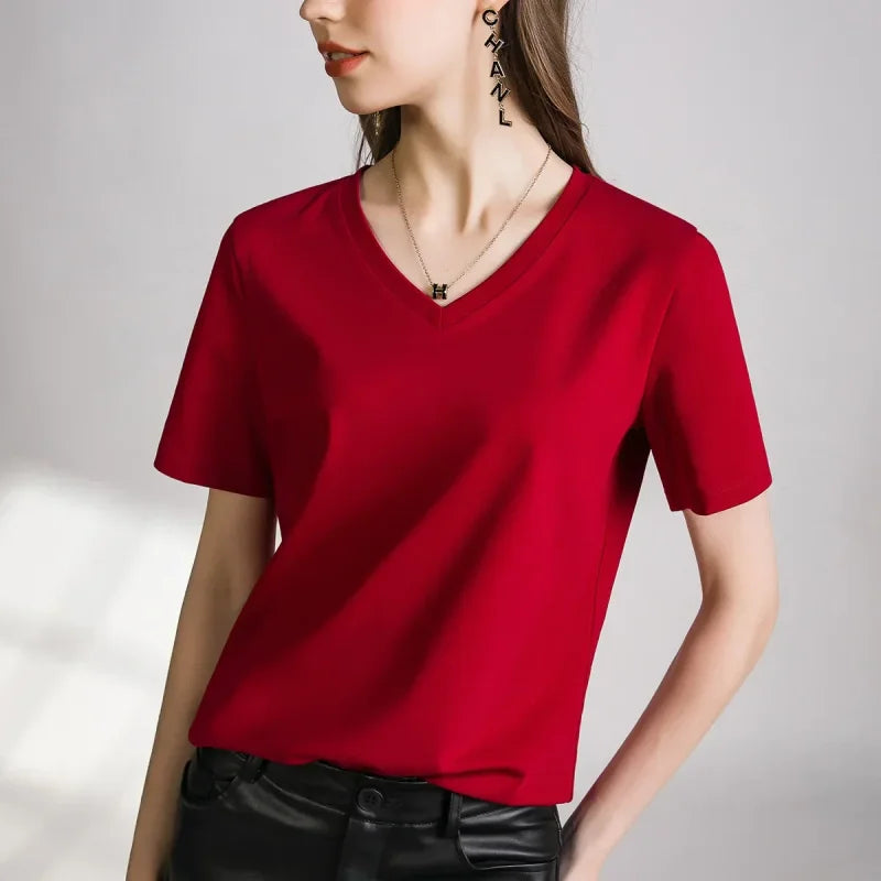 Blusa Casual em Algodão e Seda Sintética com Textura Lenogue Vermelho / p