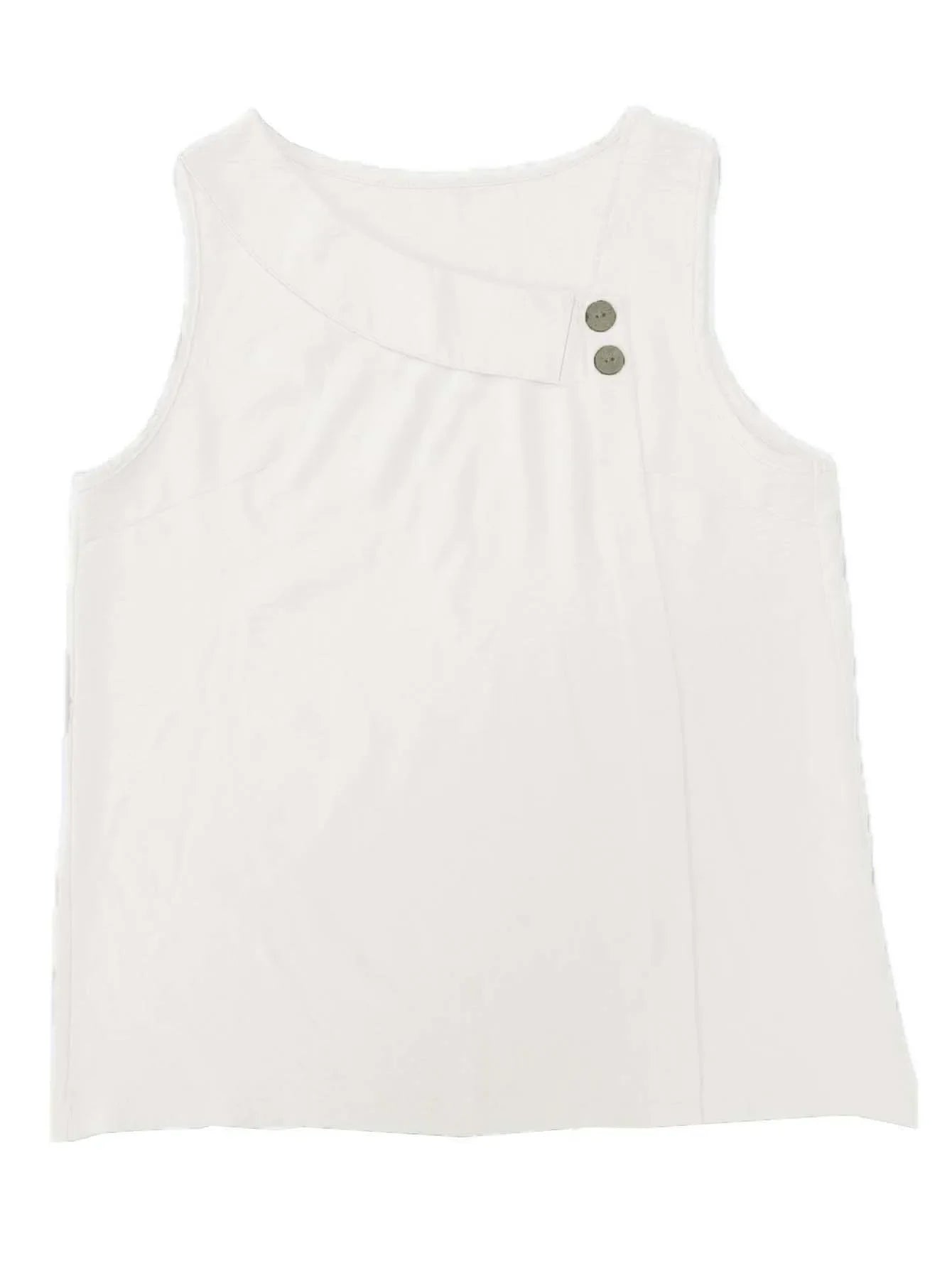 Blusa Casual Regata com Gola Assimétrica Lenogue