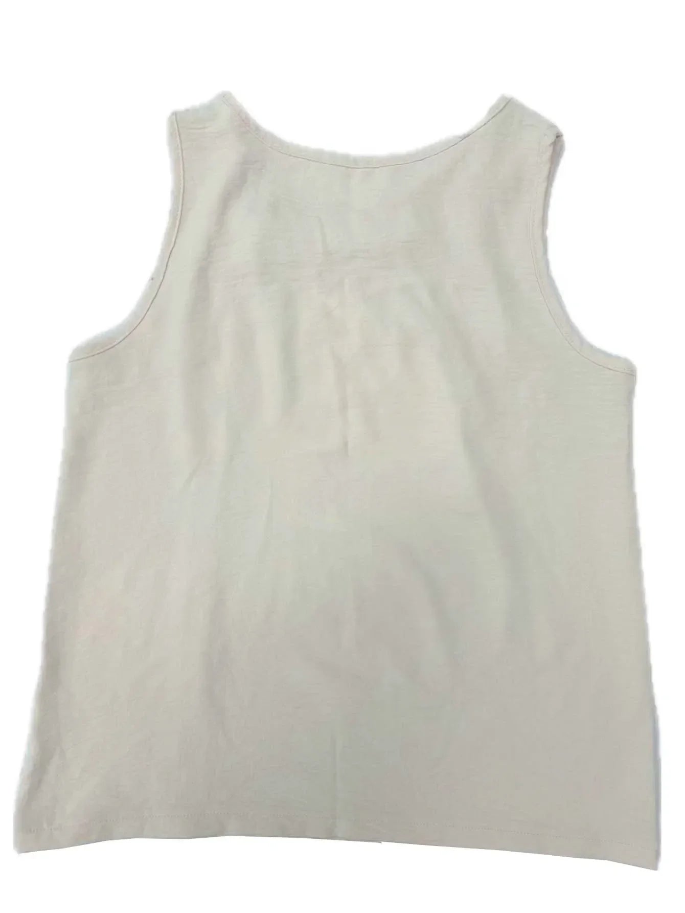 Blusa Casual Regata com Gola Assimétrica Lenogue