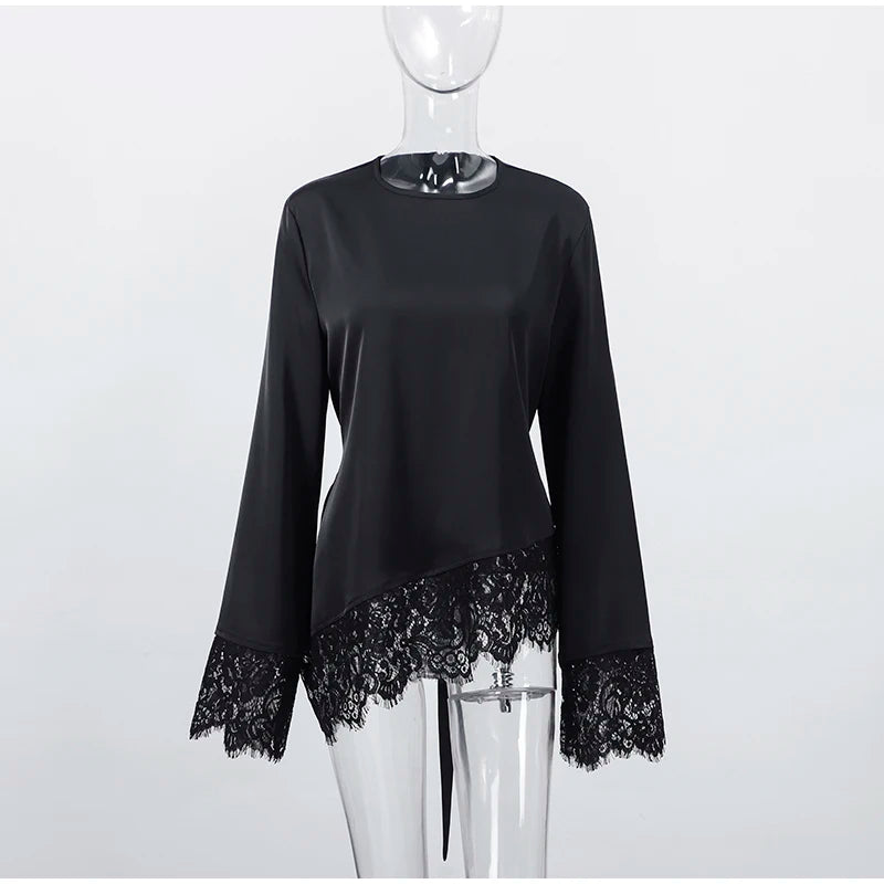 Blusa com Renda e Patchwork Couture Lenogue